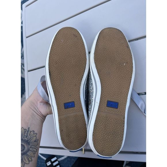 Keds For Kate Spade New York Glitter Sneakers  - Size 7 - Silver/ Gray - Picture 11 of 11